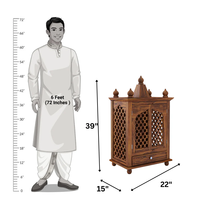 Puerta Extensible Tallada a Mano en Madera de Mango Sólida para Templo, Mandir, Hogar, Sala de Estar, Uso Hospitalario, Estilo Moderno
