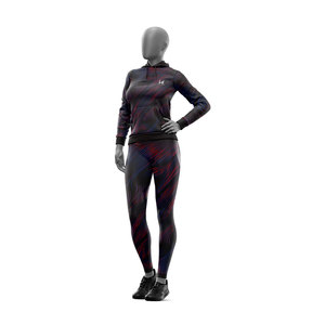 Conjunto Deportivo para Mujer, Estilo Nuevo, Mangas Largas con Contraste de Color, Estampado sin Costuras, Ecológico, Sudadera con Capucha para Gimnasio, Leggings de Belleza para Entrenamiento - Product Image 2