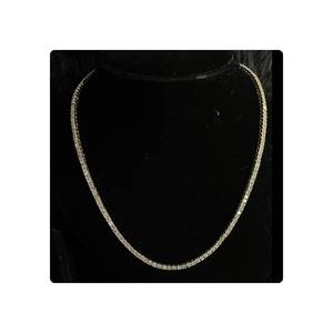 14kt oro 17 pulgadas Cadena de tenis diamante natural estilo Hip Hop joyería de moda fabricada por Estilo clásico - Product Image 4