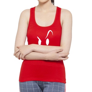 Wholesale Women's Sporty Lightweight Custom Printed Yoga Gym Tank <b>Tops</b> 100% Cotton Jersey Slim Fit - Product Image 1