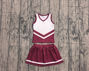 Baby Girls Maroon <b>Gold</b> Stripe Vest Top Skirt Shorts Team Yoga Active <b>Clothes</b> Sets - Product Image 4