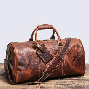 Bolsa Deportiva Grande de Viaje Vintage Ecológica Hecha a Mano para Gimnasio Weekender Overnight Carry Unisex con Cierre de Cremallera de 30 Pulgadas - Product Image 1