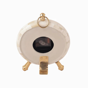 Reloj de pared con acento para el hogar de lujo, Metal, latón, aluminio, hierro, reloj colgante hecho a mano, función de alarma electrónica inteligente - Product Image 4