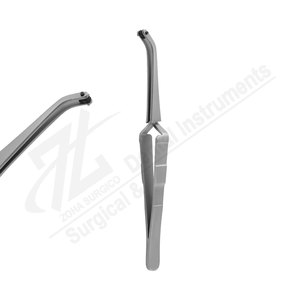 คีมถอนฟันแบบงอ 45 องศา 160 มม. รุ่น F-Line สแตนเลส ใช้ด้วยมือ สำหรับงานทันตกรรมมืออาชีพ ได้รับการรับรองมาตรฐาน CE ผลิตในปากีสถาน - Product Image 1