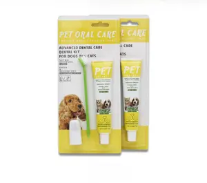 MMG Fabricant Brosse à dents pour le nettoyage des dents 3 en 1 pour animaux de compagnie Vente en gros Ensemble de dentifrice pour le brossage des dents pour chiens avec haleine fraîche