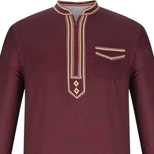 Jubbah pour homme, dernier design, respirant, couleur unie, mode islamique, col rond, Thobe / Thawb, uni, teinture unie, pour adultes, respirant - Product Image 6