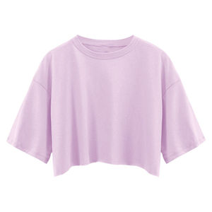 Custom Made Crop <b>Tops</b> For Women 100% Cotton Material Lightweight Quickdry Breathable O-Neck Style Customised Logo - Product Image 5