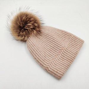 2025 hiver tricot broderie manchette fourrure Bobble tricot chapeau bonnet avec fourrure pompon jacquard bonnets - Product Image 2