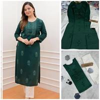 BLOSSOM FABRIC – Pantalon en rayonne et coton de style indien/pakistanais de haute qualité, magnifique, avec broderie sur le devant, décontracté