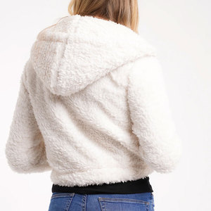 Sweat-shirt à capuche zippé Sherpa respirant personnalisé sweat-shirt polaire pour femmes manches longues automne hiver chaud coton surdimensionné High Street - Product Image 4