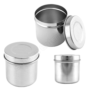 Stainless Steel Ointment Jar With Lid Medical Container Jars 10 oz Storage of Medical Liquid Cotton Ball Lab and Dentistry Use
