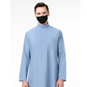 Premium personalizado lucha Venta caliente hombres thobe musulmán poliéster hombres ropa Thobe manga larga Arabia Saudita Daffah Dubai Thobe