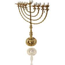 menorah kit Stylish Brass Menorah Candle Holder Jewish Hanukkah <b>Lamp</b> Decorative Candle Stand Elegant Home Accent - Product Image 3