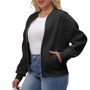 2025 New Design Winter Warm Women Bomber Jacket For Girls Hot Sale <b>Zip</b>-<b>Up</b> Casual Wear Women's Bomber Jacket - Product Image 3