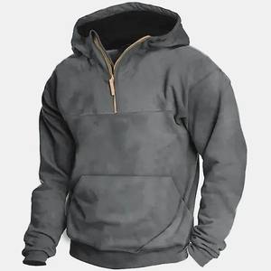 Otoño Invierno nuevos hombres diseño sólido elegante Casual manga larga sudaderas con capucha - Product Image 5