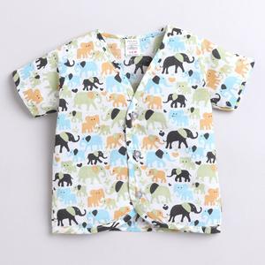 Camiseta de Algodón para Bebé con Estampado de Elefante, Diseño Animal, Suave y Cómoda, Manga Corta - Product Image 3
