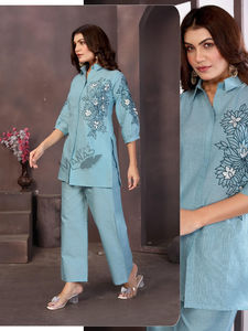 ชุดเสื้อผ้าลินินผ้าฝ้ายน้ำหนักเบาออกแบบให้ผู้หญิงใส่ในออฟฟิศ/วิทยาลัย/งานปาร์ตี้แห้งเร็วแห้งเร็วทุกฤดูกาล - Product Image 2