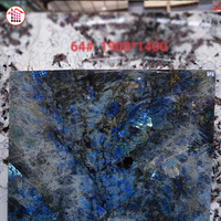 Bookmatched Luxueux Décoration Intérieure Pierre Bleue Naturelle Bleu Labradorite Bleu Granit Pour Mur Carreaux de Sol table bleu jade