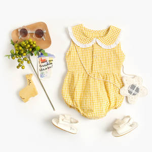 Sanlutoz Body en coton pour nouveau-né, vêtements d'été à carreaux pour bébés filles - Product Image 5