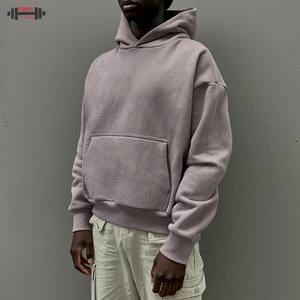 Sudadera con capucha para hombre de invierno de lujo liso en blanco forro polar de algodón de alta calidad 300gsm ajuste Regular - Product Image 3