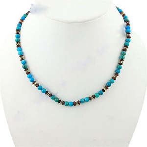Collier de perles turquoise pour femme, classique et tendance, avec chaînes en coquillages, perles et diamants, pour tous les jours, mariages et occasions spéciales - Product Image 2