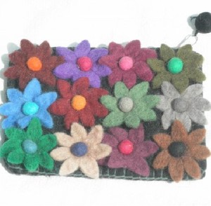 กระเป๋าใส่เหรียญทำด้วยมือมีสไตล์สำหรับเด็กผู้หญิงทำจากผ้าฝ้ายขนาดเล็กมีซิปปิดปักลายดอกไม้อุปกรณ์เสริมสำหรับเด็กใช้งานได้ - Product Image 3