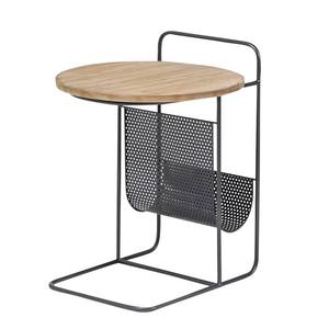 Ensemble de 3 tables basses gigognes en bois de manguier et fer, style industriel antique, artisanat, écologique, durable, décoration de meubles pour la maison, vente en gros - Product Image 1