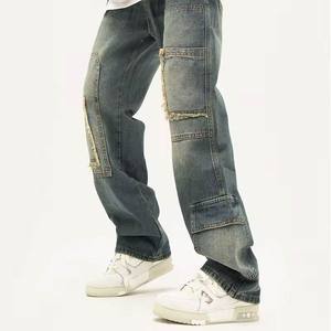 Chaqueta de Cuero con Tela de Lona, Corte Holgado y Relajado, Bolsillos Utilitarios Tipo Cargo, Estilo Urbano, Estética Casual de Invierno - Product Image 4