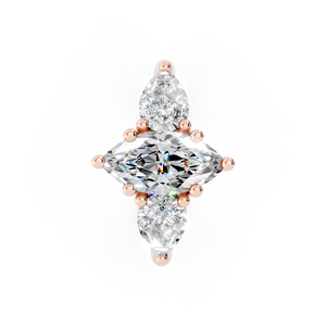 Fabricant d'usine de taille marquise OEM diamants de laboratoire sertis en or rose bague 10k 14k 18k élégante création de bijoux personnalisés - Product Image 5