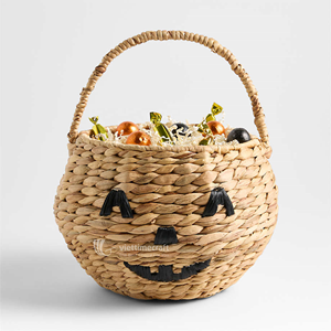 Halloween Vintage Woven <b>Basket</b> Collection Eco-Friendly Wicker Jack-o'-lantern Ghost Trick-or-Treat Pails Kitchen <b>Wardrobe</b> - Product Image 4