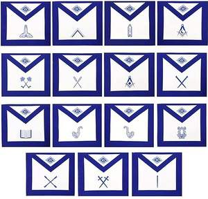 Blue Lodge Officers Collar Juego de 12 Collares bordados a máquina Collar Delantal y estuche Royal Arch Collar vestido completo - Product Image 2