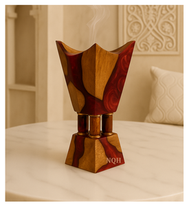 Brûleur à Bakhoor en bois d'acacia et résine époxy 2025, couleur et logo personnalisables, parfum d'ambiance arabe Oud, diffuseur d'aromathérapie - Product Image 5