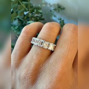 Fabricante Mayorista de Diamantes Cultivados en Laboratorio con Corte Esmeralda VVS2 de 5.50 Quilates, Anillo de Eternidad, Proveedor al por Mayor, Envío Global, Precio de Fábrica - Product Image 3