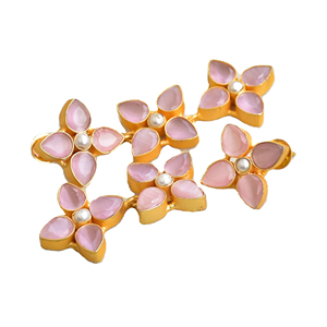 Boucles d'oreilles pendantes en laiton naturel, pierre semi-précieuse naturelle de qualité supérieure, finition plaquée or 18 carats, sans nickel, durables, qualité supérieure, prêtes pour le B2B - Product Image 2