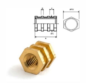 Fixation hexagonale en laiton à finition unie - Product Image 3