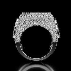 Anillo Personalizado con Letra, Estilo Drip, en Plata de Ley 925 con Baño de Rodio y Diamantes Moissanite VVS de Alto Brillo, para Uso Unisex - Product Image 3