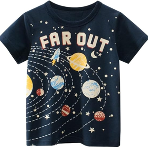 Enfant en bas âge garçon tricoté coton t-shirt personnalisé Applique Boutique vêtements été enfants garçon vêtements chemises à bas prix - Product Image 4