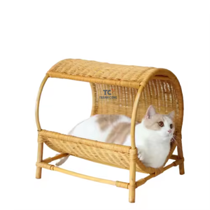 Tamaño personalizado cómodo gato dormir mascota nido mimbre ratán mascota cama mascota perro tienda cama casa hecha a mano - Product Image 1