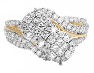 925 Silver Moissanite Round Princess Diamond Iced Out Cluster Bridal Wedding Engagement Anniversary Gift <b>Ring</b> <b>Set</b> <b>For</b> <b>Women</b> - Product Image 1