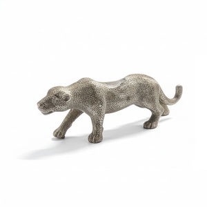 Escultura Moderna de Pantera de Aluminio, Figura Metálica de Animal Salvaje, Adorno Decorativo para Mesa de Oficina u Hogar - Product Image 1