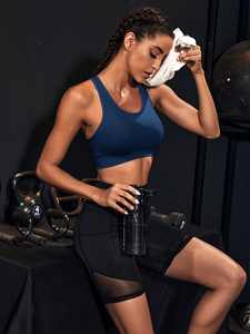 Customizable Women's Light Support Seamless <b>Sports</b> <b>Bra</b> Crisscross Back Breathable Feature <b>Bra</b> for Women - Product Image 2