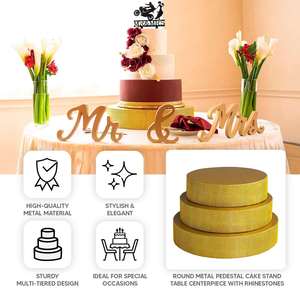 Ensemble de supports à gâteaux en métal de culture indienne, conçu pour une expérience culinaire raffinée avec un niveau de présentation surélevé amélioré lors d'événements spéciaux - Product Image 4