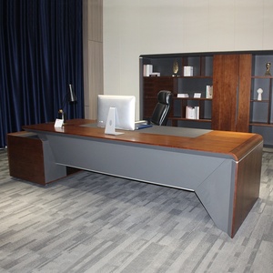 Modern Luxury Executive <b>Desk</b> High End Extendable Boss Office <b>Table</b> Easy Assembly Premium Quality Wooden Panel Director Workstati - Product Image 4