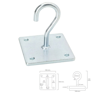 Gancio Wolfpack con Piastra Multiuso Aperta Zincata - Product Image 1