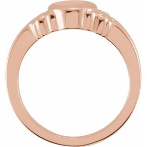 Stuller 14K Gold Oval Signet <b>Ring</b> 50457:294816P Everyday Wear <b>Statement</b> <b>Ring</b> with Invisible & Bezel Setting - Product Image 2