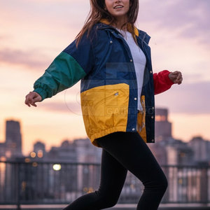 Chaqueta Color Block Chaos Estilo Urbano de los 90 para Mujer, Patrón Abstracto, Ropa de Calle, Prenda Exterior para un Estilo Casual Urbano Atrevido - Product Image 6