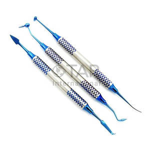 Juego de espátula de relleno de resina compuesta Dental, 6 uds., restauración de precisión recubierta de Titanio, instrumentos médicos de cavidad de cirugía Dental - Product Image 1