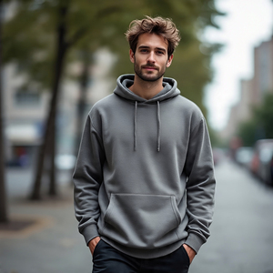 Sudadera con capucha de gran tamaño de tela pesada 400 GSM para hombre, sudadera deportiva informal, sudadera con capucha transpirable a prueba de viento para hombre - Product Image 3