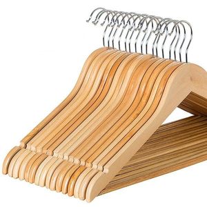 GUIDE   USAGERS  COAT  HOT  SELLING   WHOLESALE  WOODEN   HANGERS  for Displaying Clothes Bags in  Wardrobe or Bathroom - Product Image 1