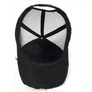 Gorra de Béisbol de 5 Paneles con Visera Ligeramente Curvada, Malla Trasera, Estilo Desgastado, Logotipo 3D Personalizado OEM al por Mayor, Ajustable - Product Image 6